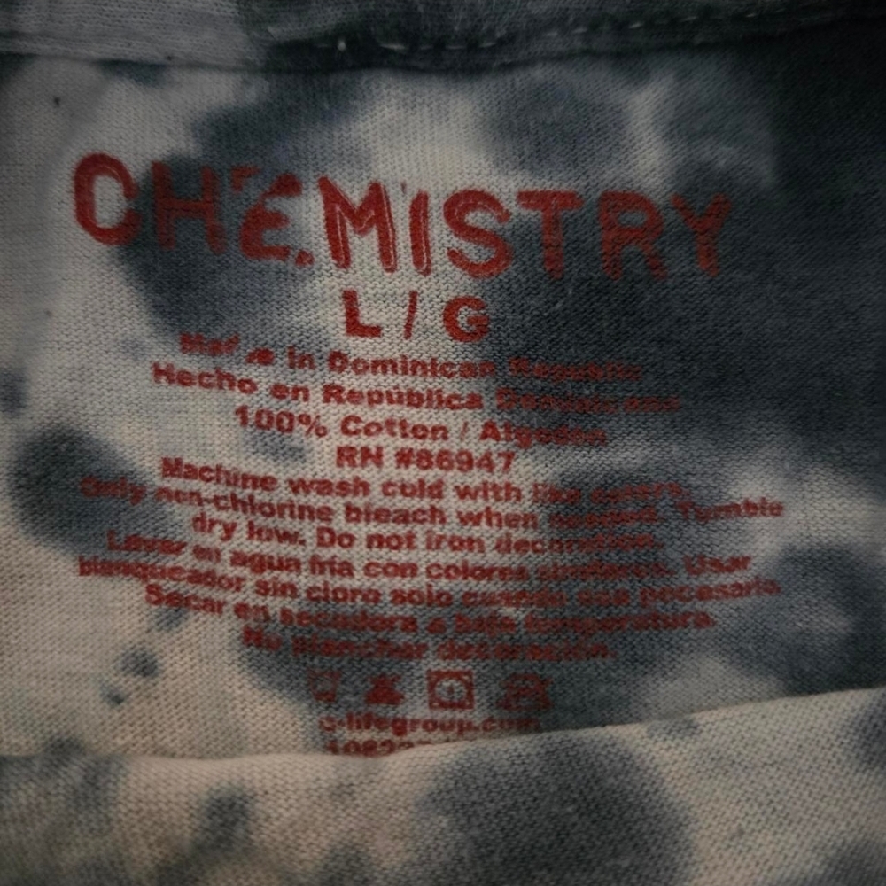 Navy Blue & Multicolored Tie-Dye T-Shirt w/ Sun, Moon & Zodiac Graphic – Size L - Picture 3 of 3